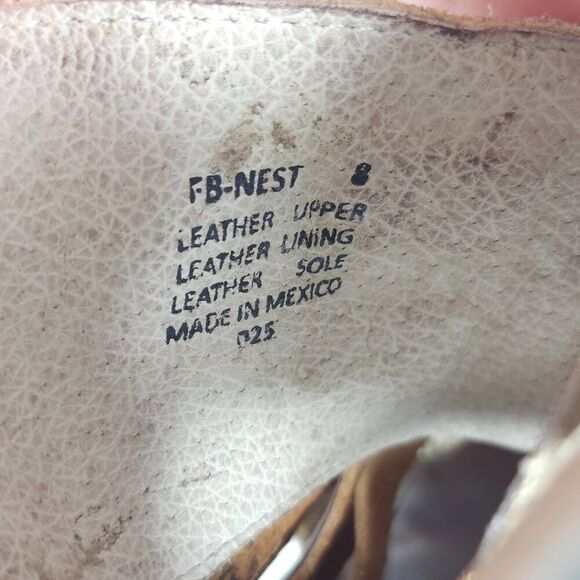 FREEBIRD BY STEVEN Women's Nest US8 Brown Leather Snakeskin Zip Strappy Sandals - Picture 12 of 16